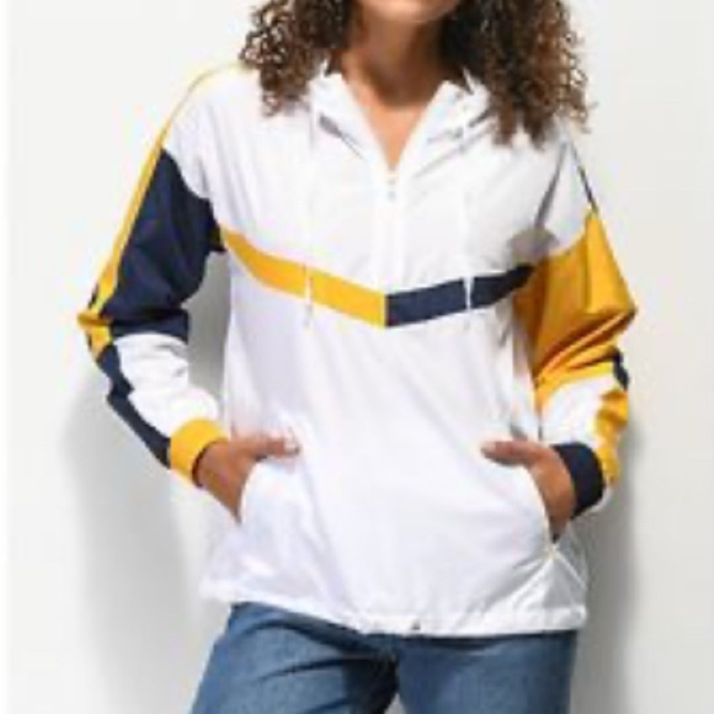 Ninth Hall Stylish Windbreaker women’s‎ size S white/blue/gold